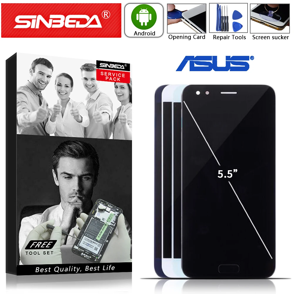 5," для ASUS Zenfone 4 ZE554KL, ЖК-дисплей, сенсорный экран с рамкой, дигитайзер, сборка для ASUS Z01KD, ЖК-дисплей ZE554KL, экран