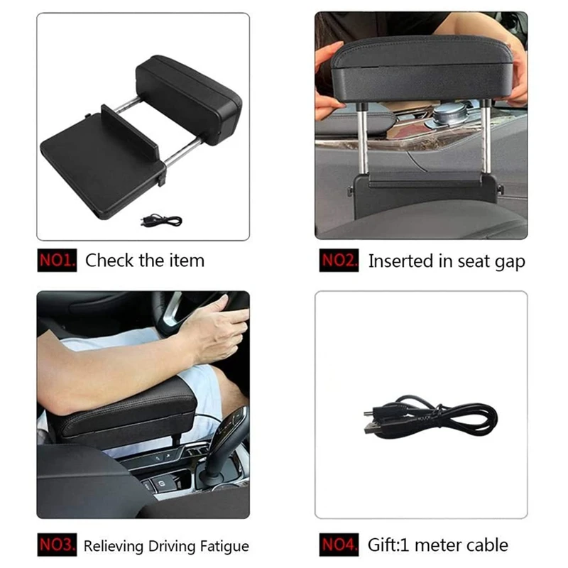 

Universal Car Armrest Box Elbow Support Adjustable Car Center Console Arm Rest Stand By Wireless Charging