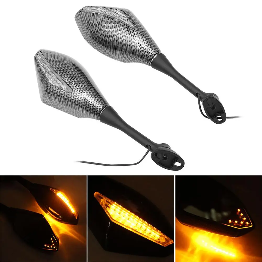 

Cafe Racer Motorcycle LED Turn Signal Rearview Mirror Set For Honda CBR 600 900 1000 RR CBR300R CBR500R CBR250R retroviseur moto
