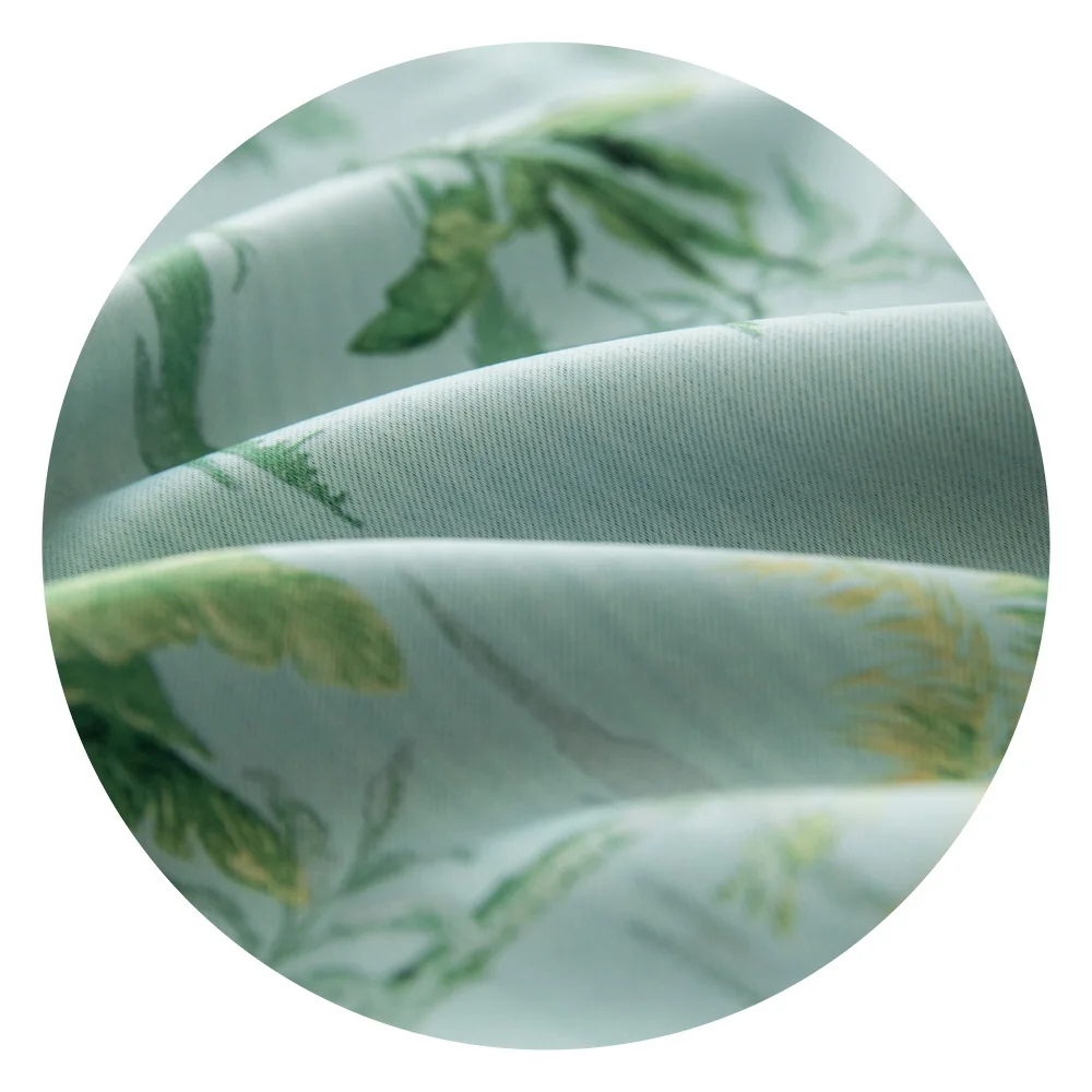 

Modern Simple Pastoral American Curtains For Living Room Bedroom Black Silk Shade Curtain Screen