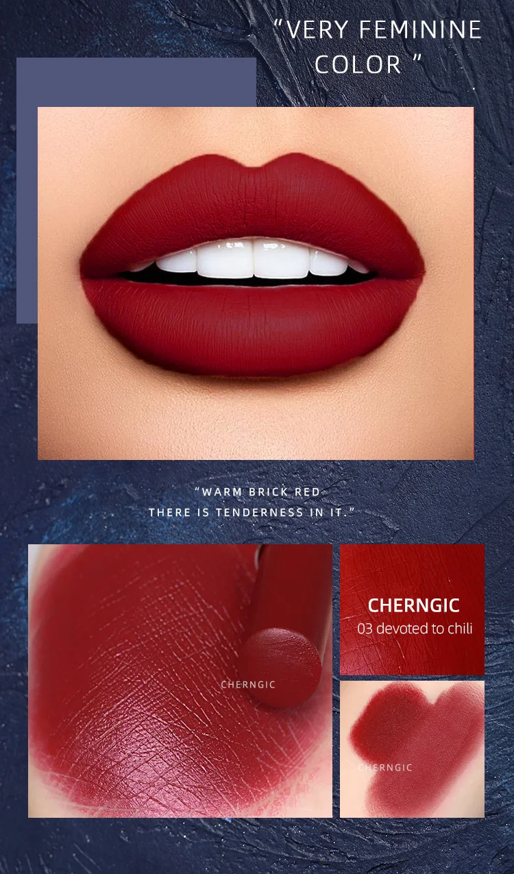 CHERNGIC, набор матовых помад, водостойкая матовая губная помада, губная помада, косметическая, стойкая, красная, коричневая, матовая помада, макияж, набор