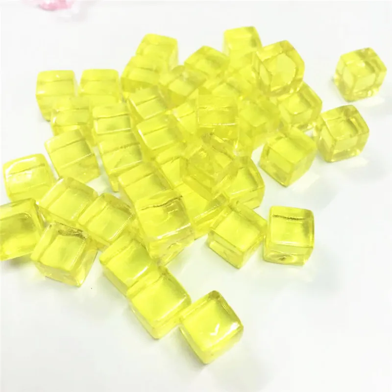 Yellow 50 шт./компл. 8 мм 12 видов цветов Прозрачный квадратный угол разноцветные Кристальные кости шахматная фигура под прямым углом для игра-головоломка штук - Цвет: Yellow