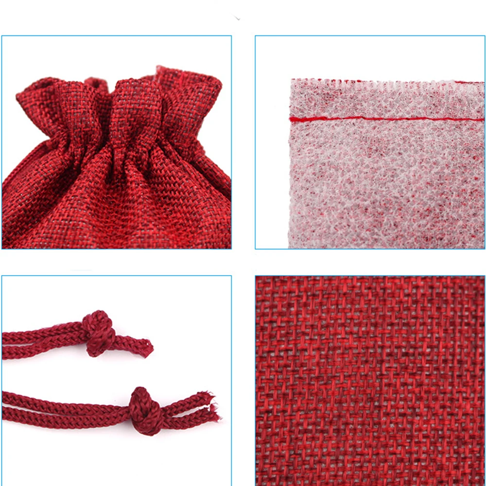 

50PCS Burlap Gift Bags with Drawstring Linen Jewelry Pouches Wedding Hessian Jute Bags for Birthday Party Wedding Favors Gift