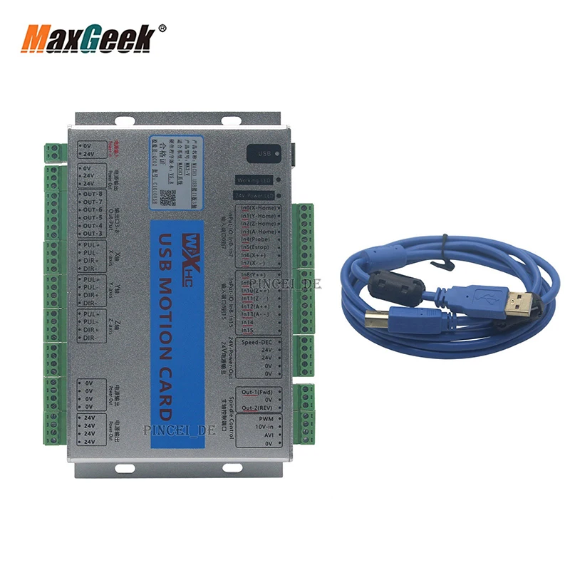 Maxgeek обновленная ЧПУ Mach3 USB 3/4/6 осевая плата управления движением разрыва 2 МГц