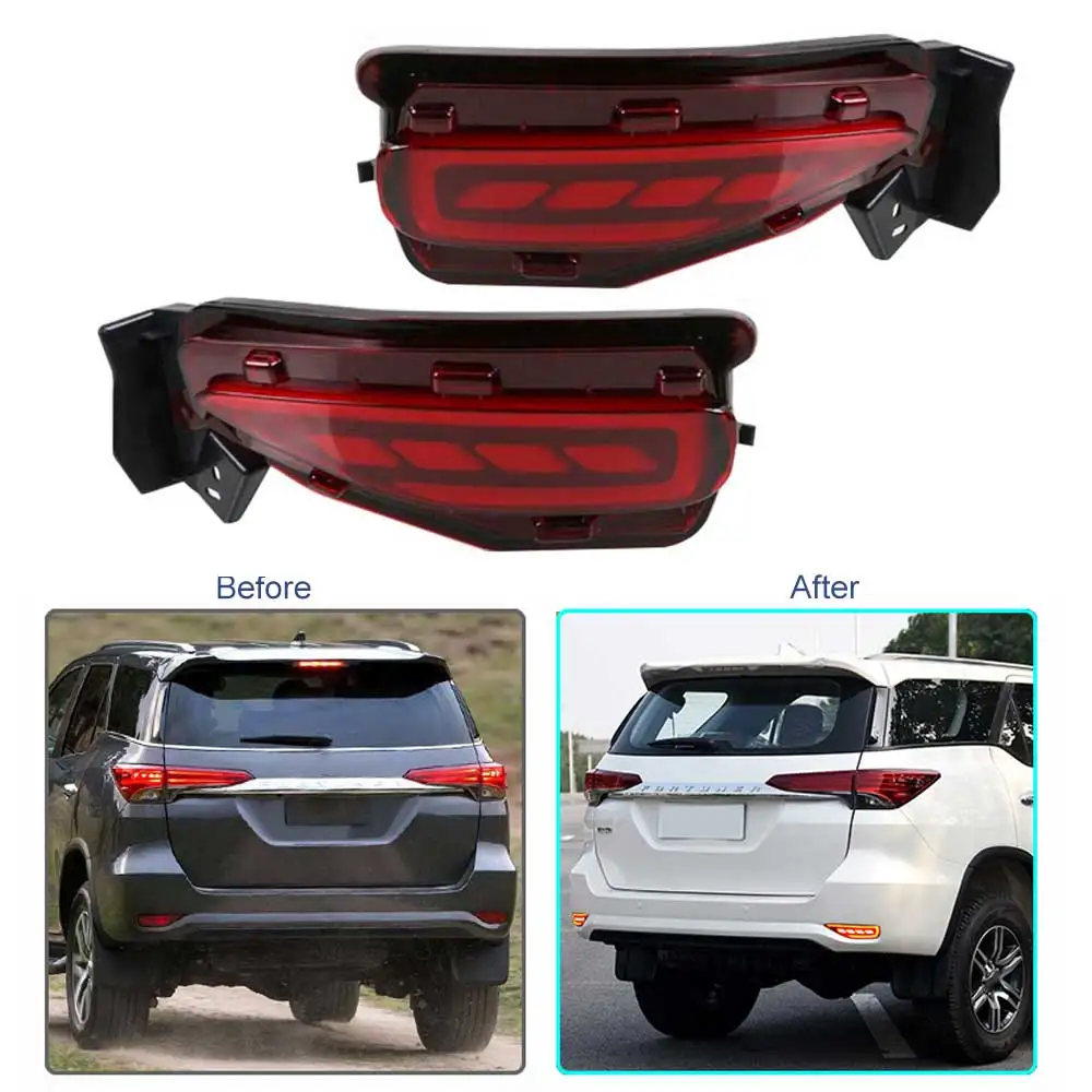 

2pcs Car LED Tail Light for Toyota Fortuner 2015 - 2017 LED Rear Bumper Tail Brake Light Lamp