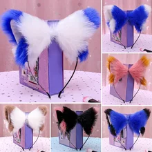 Big Furry Animal Cat Fox Ear Plush Headband Kawaii Lolita Maid Hair Band Hoop Women Halloween Anime Cosplay Party Fancy Headwear