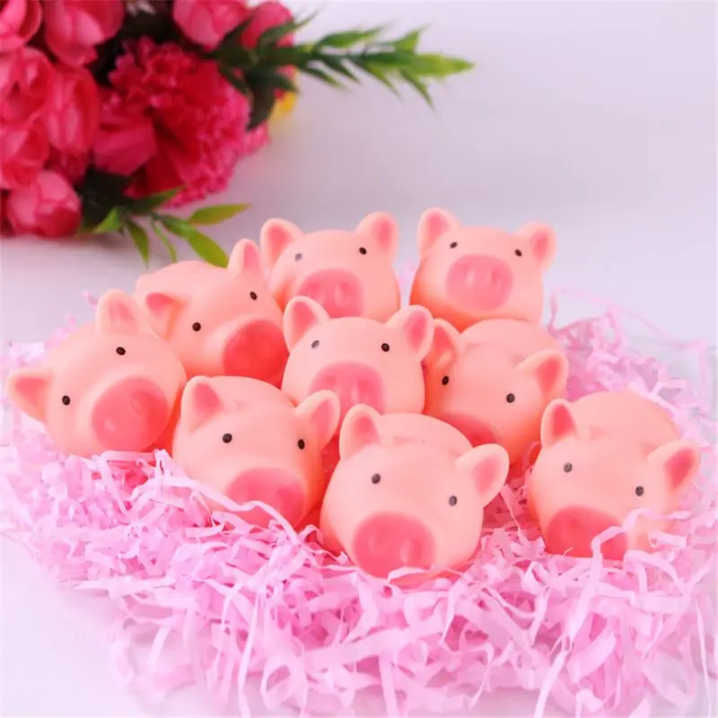 Kawaii розовая свинья животное сжимаемая игрушка детская ванна звонок в спальню