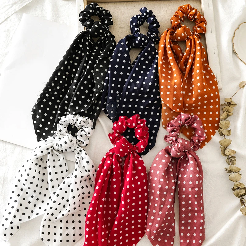 

Ponytail Hair Ties For Women Elastic Hair Hands Bow Hair Scrunchies Flower Print Plaid Ribbon Bands Rope Girls Hair Accessories