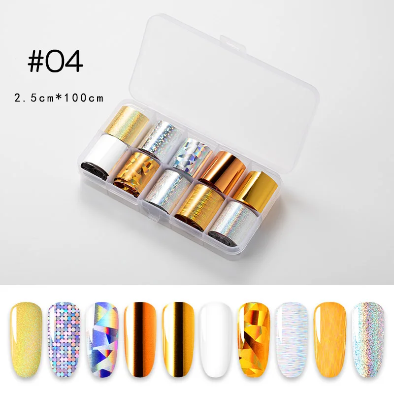 N5320-04 ROSALIND Slider Foil Stickers For Nails Art decals Manicure Set Design Top Semi Permanent Nail Stickers Kit Need Base Gel Polish - Цвет: N5320-04