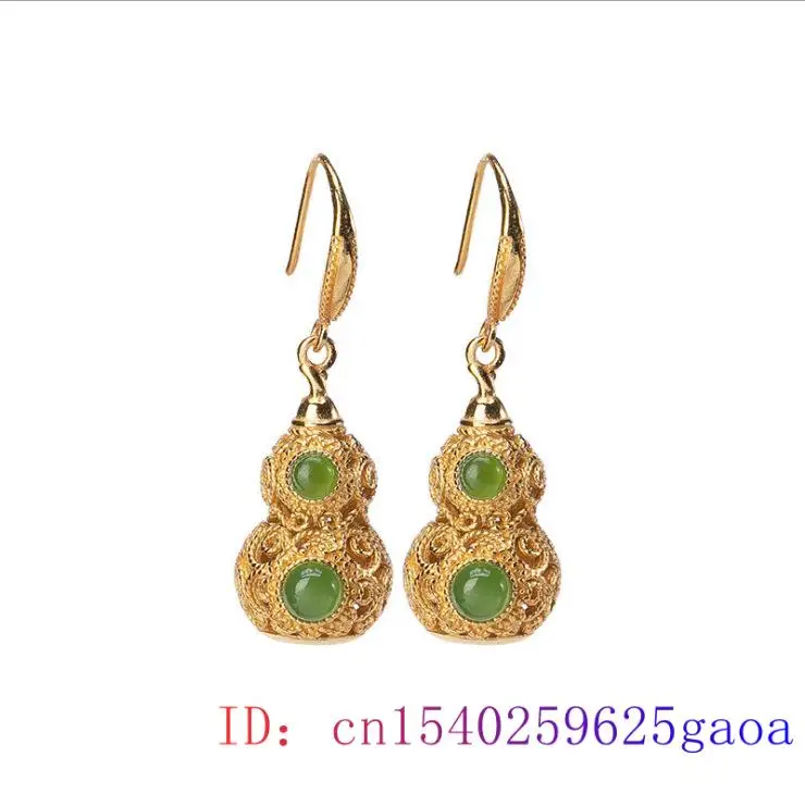 

Женские серьги с зеленой Нефритовой тыквой, амулет, шарм, кристалл, циркон, натуральный, подарок, халцедон, ювелирные изделия из серебра 925 пр...