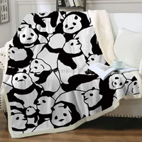 panda blanket for twin bed cute cartoon plush animal sherpa blanket soft thick fluffy panda bears print fleece throw b
