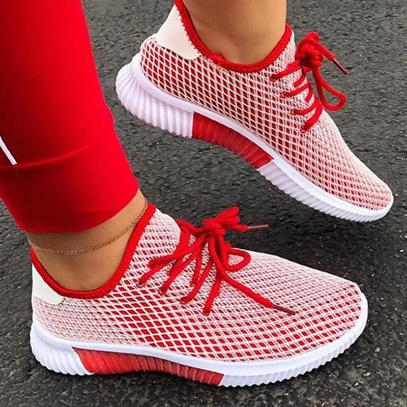 

2021 Fashion Vulcanized Shoes Woman Outdoor Lightweight Casual Shoes Breathable Lace Up Sneakers Shoes Women Zapatillas Mujer