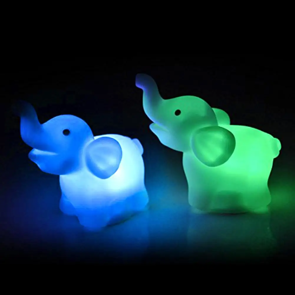 

2 Pcs LED Toys Changing Colors Couple Elephant Shape Lovely Bedroom decoration Romantic Colorful Light Wedding Party Decor