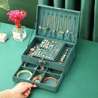 jewelry storage box multifunctional earrings earrings hand jewelry womens storage box bracelets necklaces rings suede
