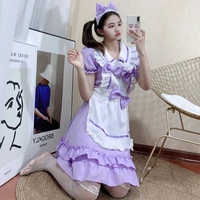 sweet lolita op maid dress purple soft girl women uniform princess dresses kawaii cosplay costume