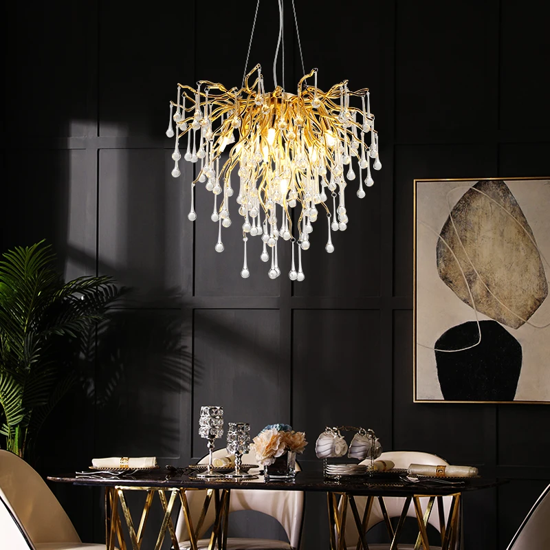 

Nordic Crystal LED Chandelier Lighting for Dining Room LOFT Villa Large Lustre Pendant Lamp Living Room Hotel Art Decor Lighting