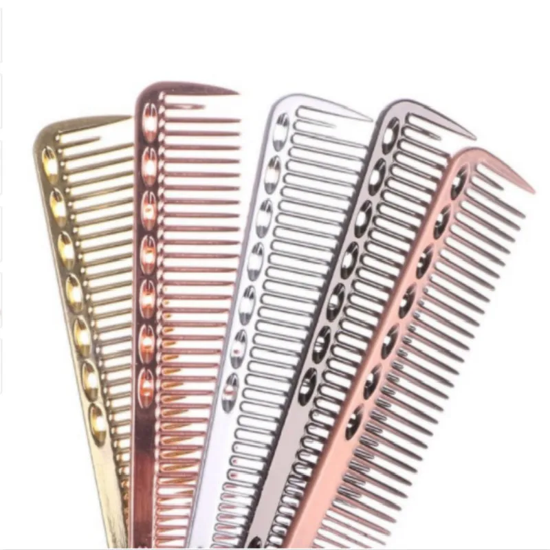 

Men Women Aluminum Metal Cutting Comb Hair Hairdressing & Barbers Salon Combs anti-static