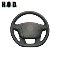 car steering wheel cover for citroen c4 c4l c4 l new c4 no multi function button diy black genuine leather