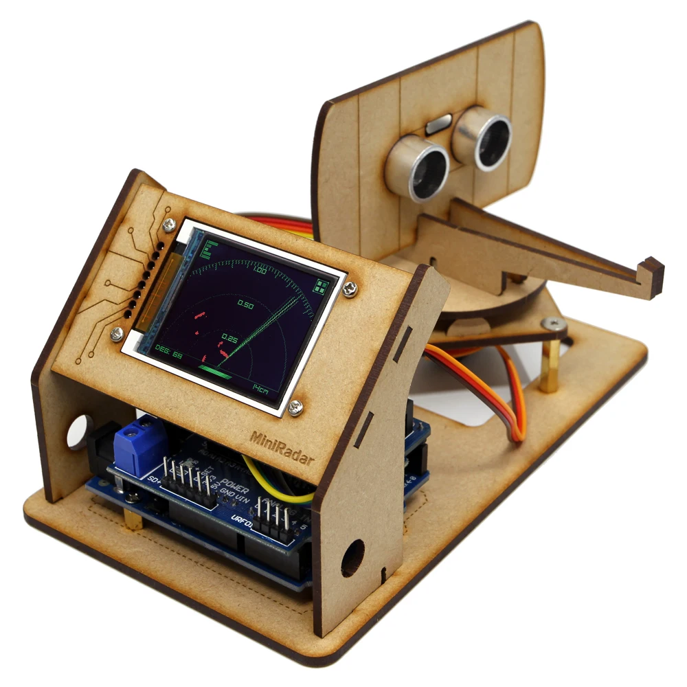 Мини-радар Arduino робот-детектор с ультразвуковым радаром Tft ЖК-экраном открытым