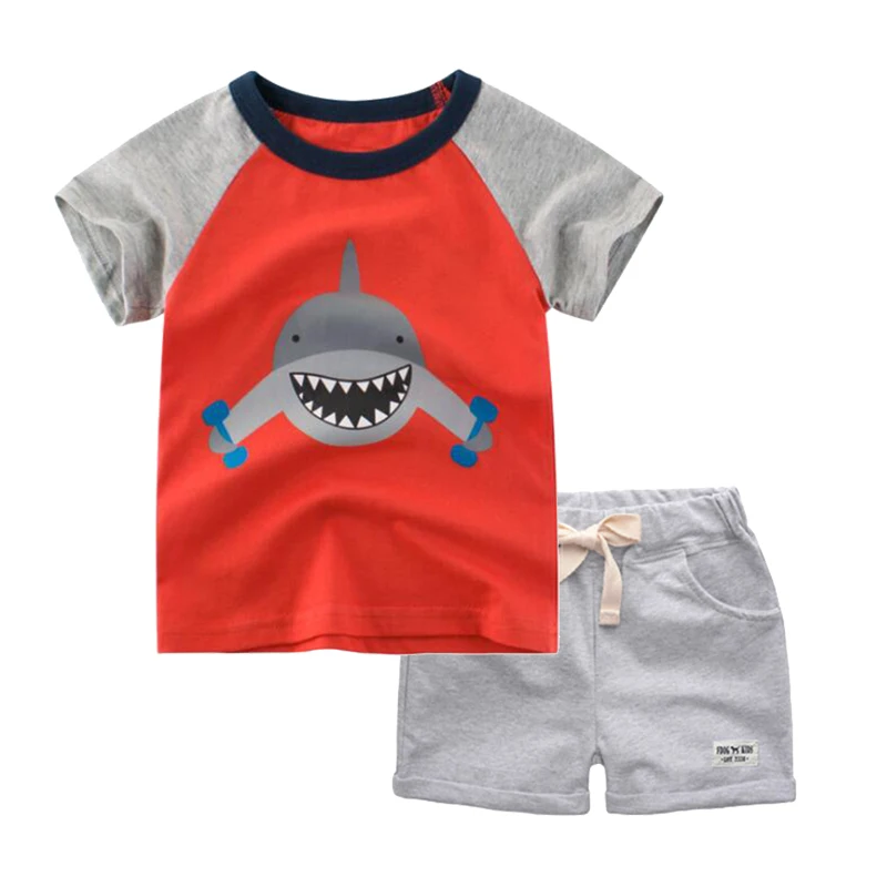 Комплект летней детской одежды BINIDUCKLING для мальчиков детская одежда мультяшная