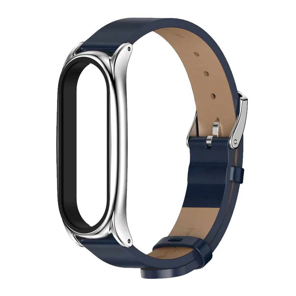 Ремешок из микрофибры для Mi Band 5 6 кожаный браслет смарт часов Xiaomi 4 Global