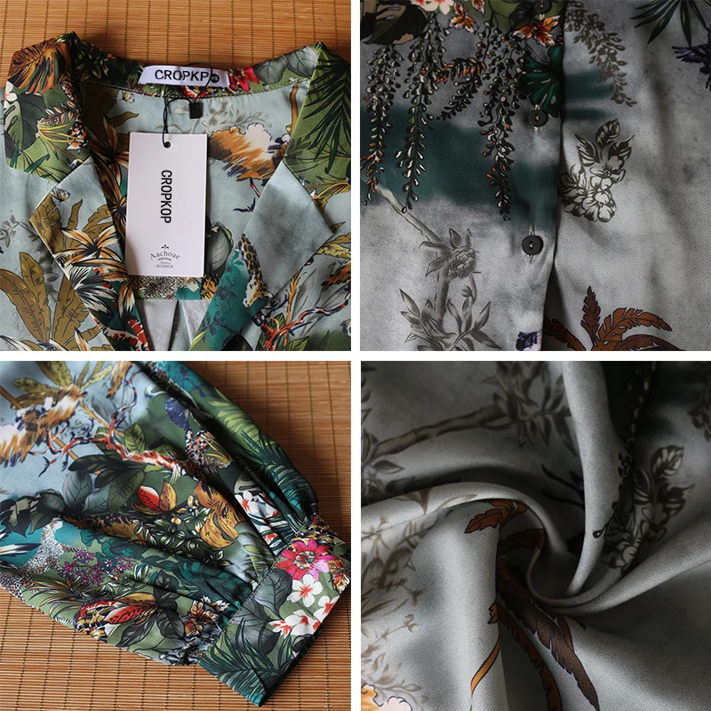 

Chiffon Blouse Women Vintage Summer Spring Printed Tops Shirts Button Up Casual Tunics Clothing 2020 Fashion Clothes Cardigan