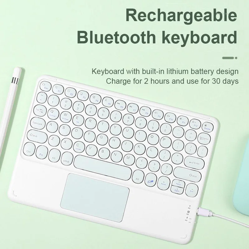 bluetooth keyboard mouse with touchpad for ipad xiaomi pad5 samsung huawei tablet portable wireless mini teclados korean spanish free global shipping