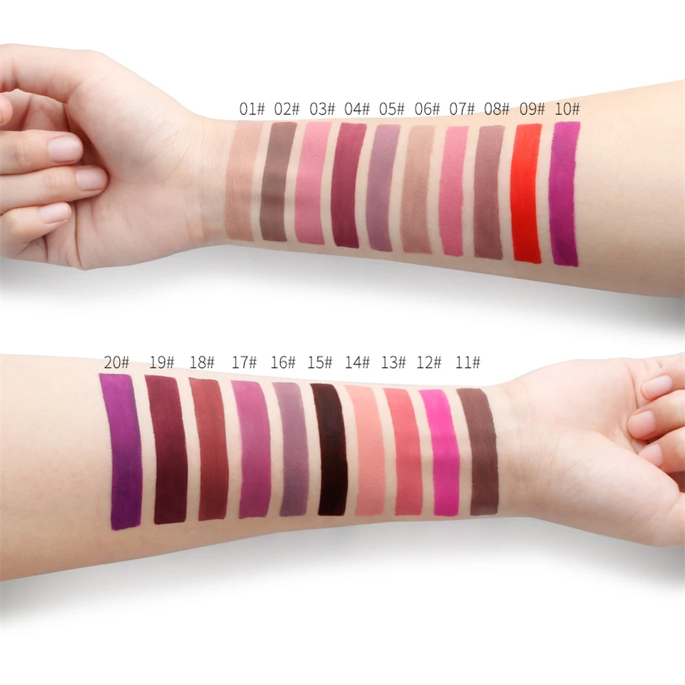 Макияж qibest с двойной головкой жидкая матовая губная помада водостойкая телесный