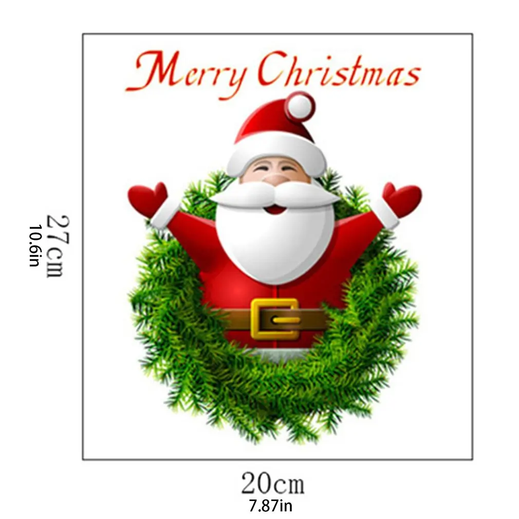 

1PCS Christmas Wall Stickers Santa Claus Window Stickers DIY Cute PVC Decal New Year Party Store Home Decor 09