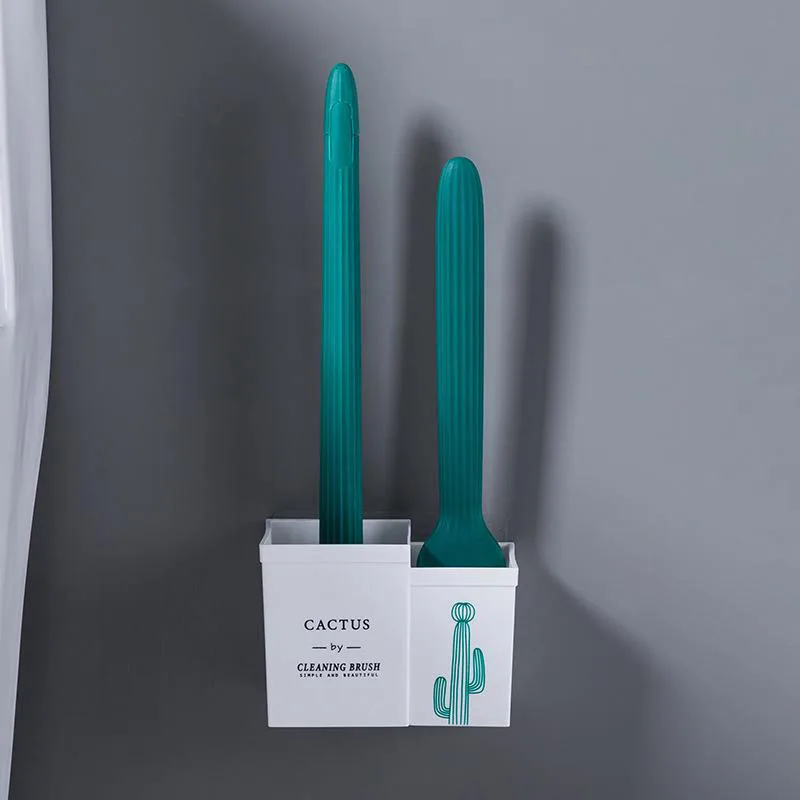 

Plastic No Dead Ends Toilet Brush Wall-mounted Shower Room Cleaning Brush Long Handle Soft Hair Brushes Household Cleaning Tools