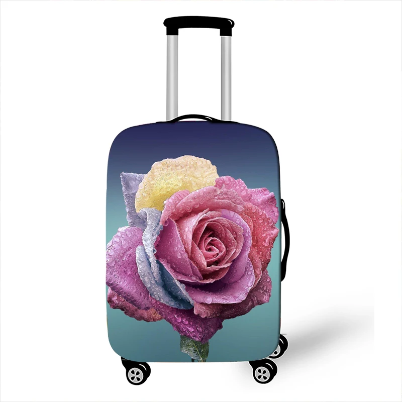 Чехол для багажа с цветком радуги путешествий эластичный чехол костюма защита от