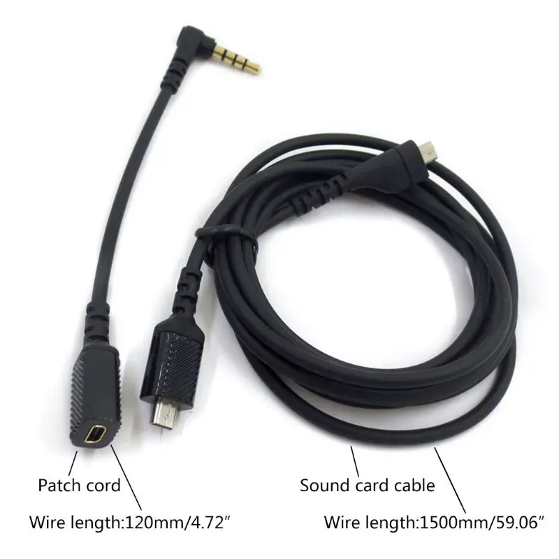 

Replacement Sound Card Extension Cords Audio- Cables For Steel-Series Arctis 3/5/7 Pro Gaming Headphone