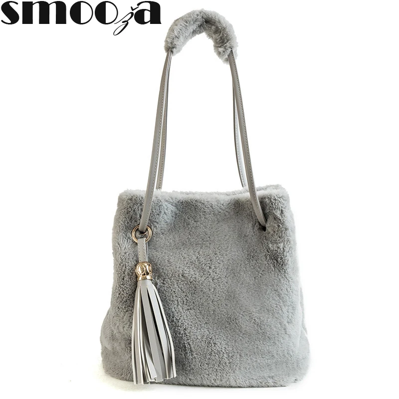 SMOOZA винтажная женская сумка-ведро на плечо топ корейская мода дамская сумка