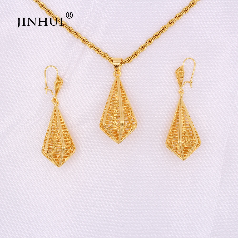 Роскошный комплект из колье и серёг золота 24 к|Ювелирные наборы| |