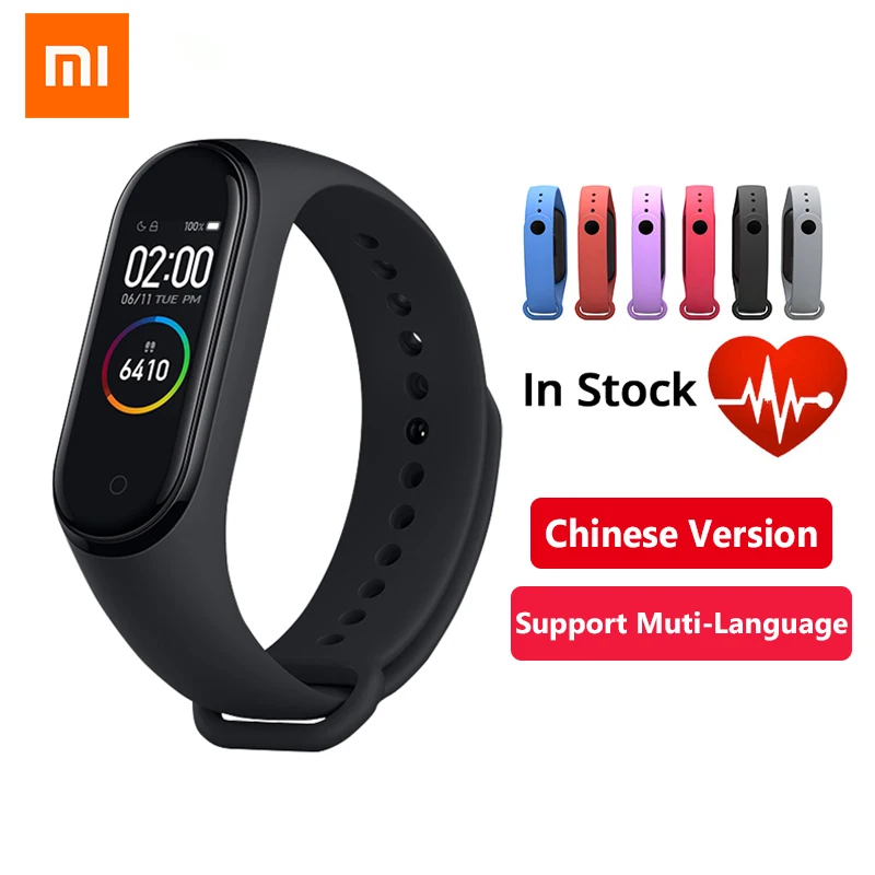 Xiaomi mi-браслет 4 смарт-браслет 3 AMOLED экран mi Band 4 Bluetooth пульсометр Фитнес Спорт 50 атм водонепроницаемый смарт-браслет
