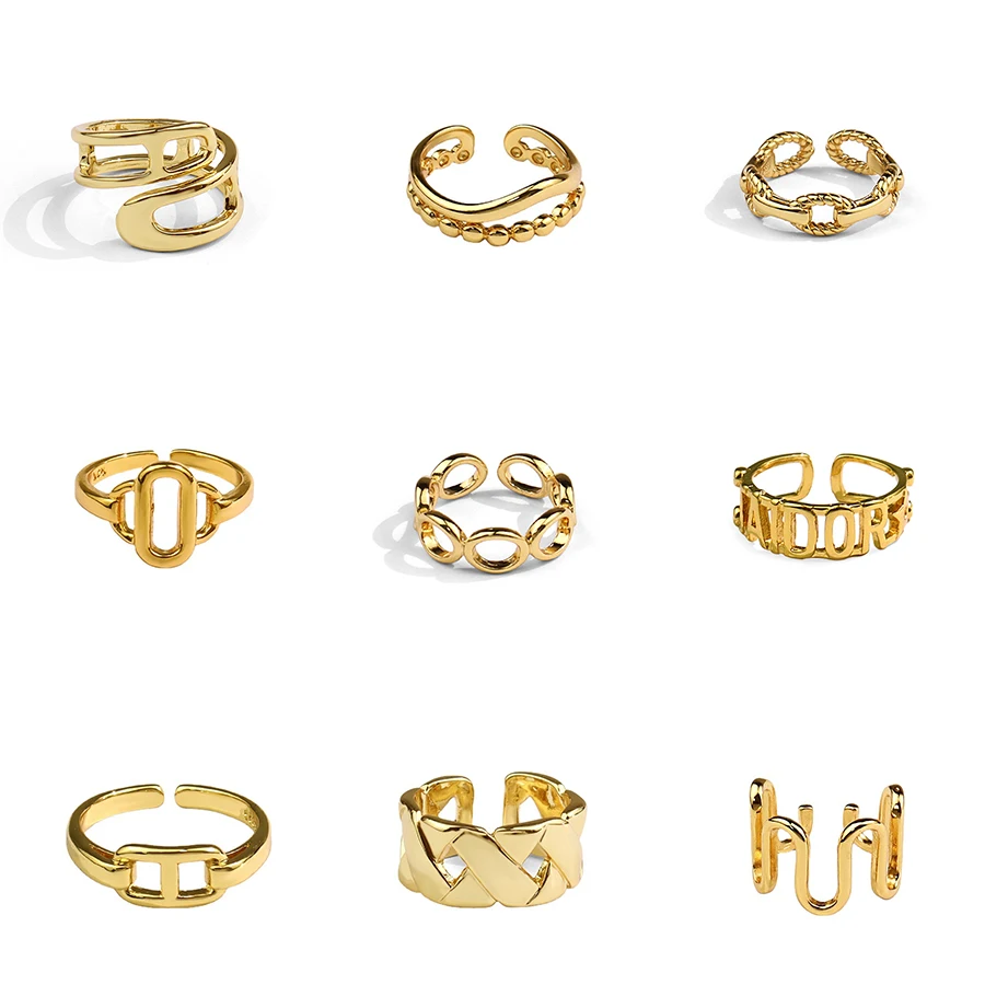 

TOSAKO Rings Gold Color Irregular Opening Adjustable Women Fashion Jewelry