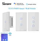 Интеллектуальный выключатель света SONOFF T2 нам WiFi смарт-сделай сам eWelink приложение Беспроводной дистанционного Управление ГРМ, Поддержка 433 сигнала Google Home Alexa Управление