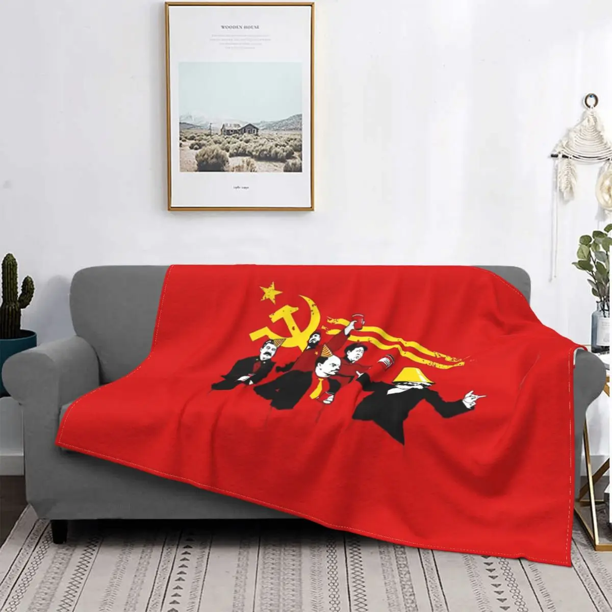

Manta Original del Partido Comunista, edredones a cuadros para cama, toalla, manta de lana, cuadros y fundas