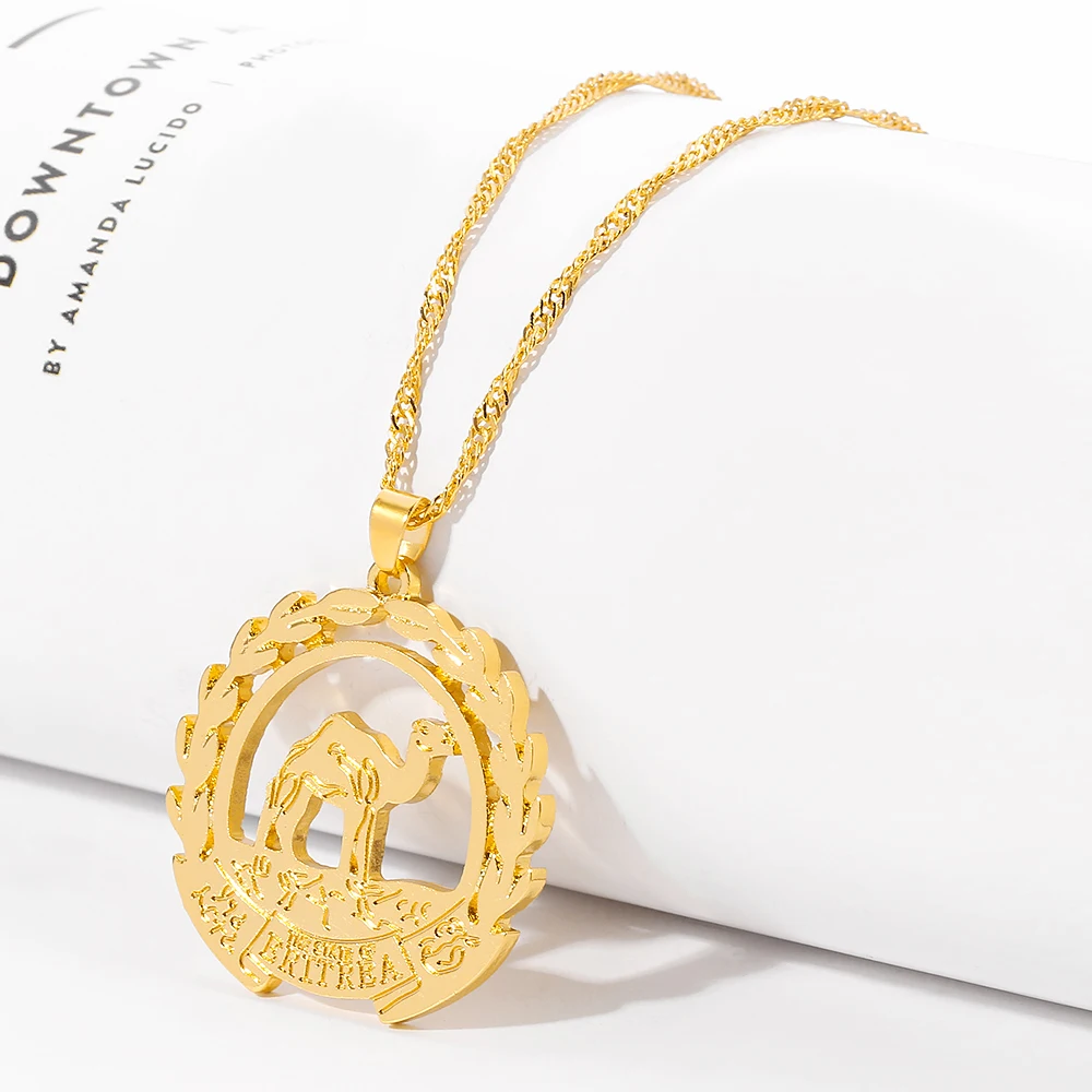 Карта Эритреи стандартные ожерелья для женщин и девушек золотистая цепочка в