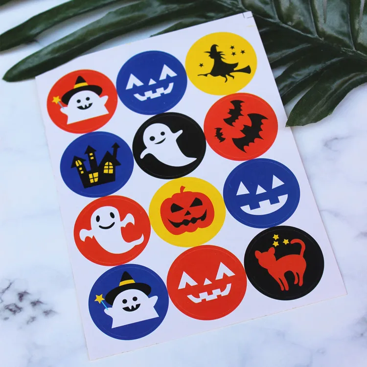 Бумажная наклейка для украшения на Хэллоуин ручная работа Подарочная этикетка