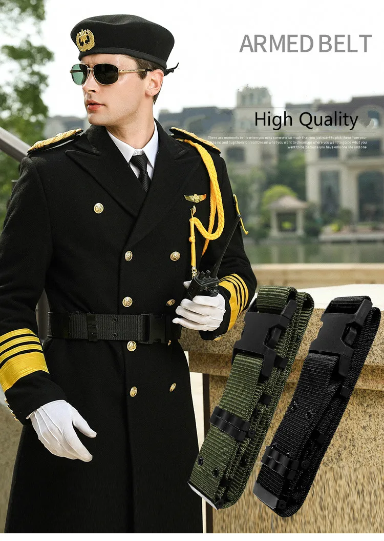 Outdoor Tactical Training Belt Security Guard Uniform Braided Belt Accessories Military Plastic Buckle Belt