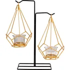 Подсвечник в скандинавском стиле, железный, золотой подсвечник, бытовые, металлические, декоративные свечи для дома