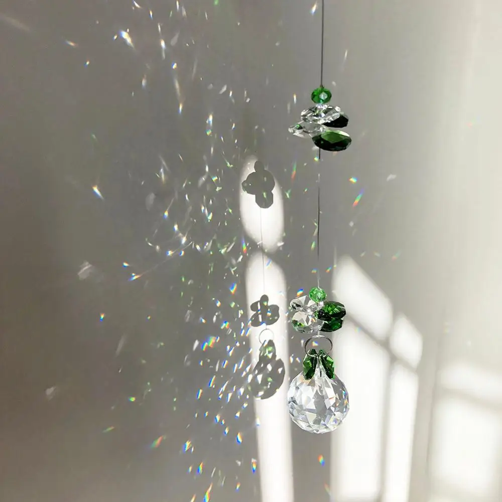Зеленый Кристалл Suncatcher Радуга коллекция окно солнце Catcher Орнамент Ручной Работы подарок для семьи, рождественский подарок