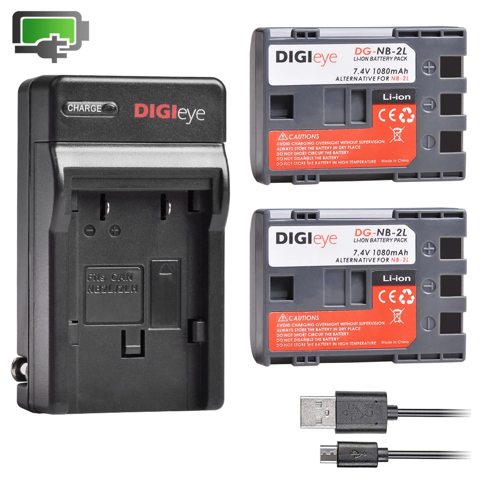 2 шт. NB 2L 2LH NB2L Батарея + Зарядное устройство комплект зум объектив для Canon PowerShot G7 G9