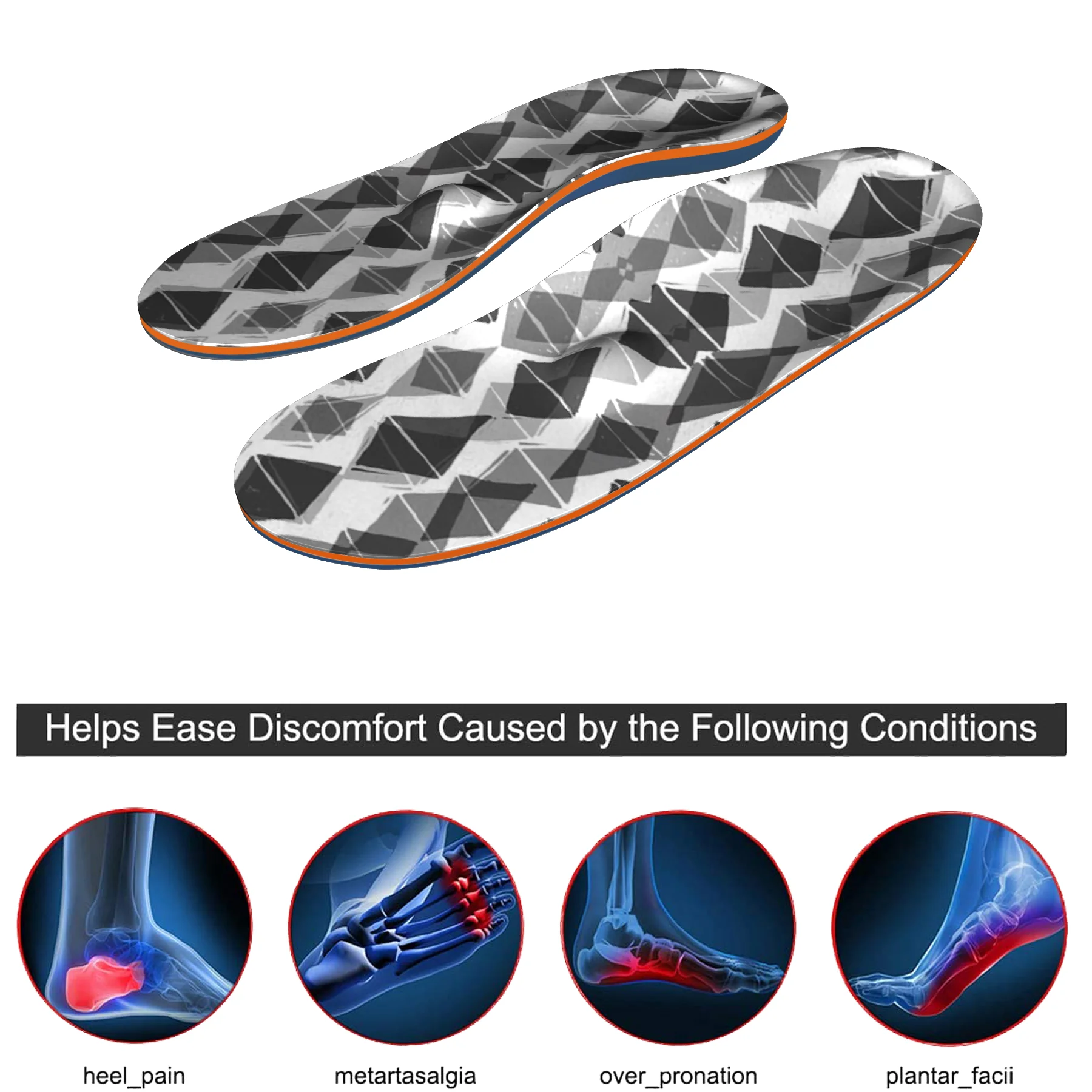 Suitable For Sports, Relieve Long Standing Fatigue Arch Support Insoles Memory Foam for Men and Women flat feet Orthotic Inserts