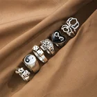 Набор Колец IFME в готическом стиле для мужчин и женщин, Винтажные Ювелирные украшения в виде кости, скелета, паука, сердца, серебристого цвета