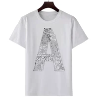 womens summer white lovely letter picture print t shirt short sleeves round collar top fashion casual t shirt top