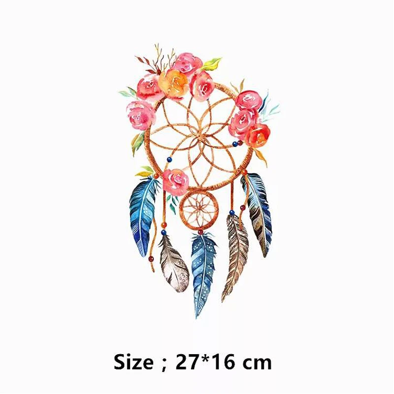 

FeatherDreamcatcher Heat Transfer Vinyl Patch Iron on Transfers For Clothes Garment Printed PVC Patch Thermal Transfers Stickers