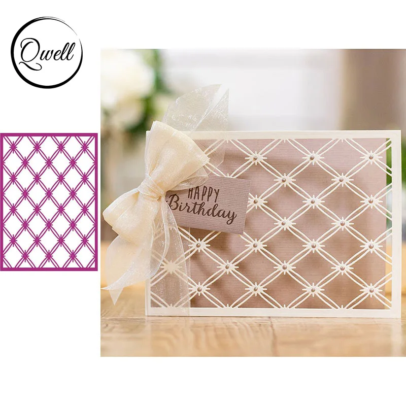 QWELL фоновые кружевные металлические Вырубные штампы для скрапбукинга и