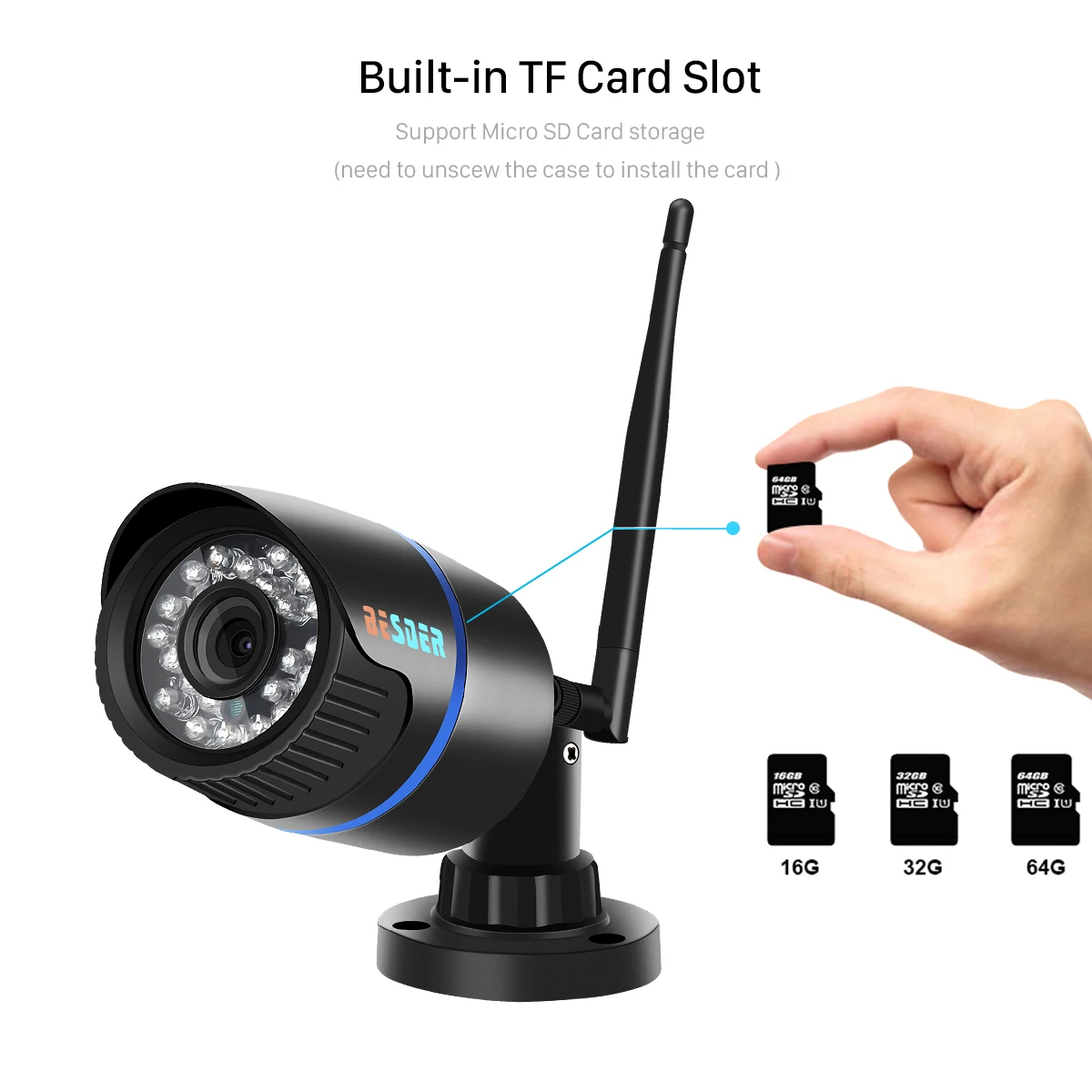 Беспроводная аудио ip-камера besder FHD 1080P onvif iCsee P2P RTSP с функцией обнаружения движения, водонепроницаемая цилиндрическая WiFi камера со слотом для sd-карты